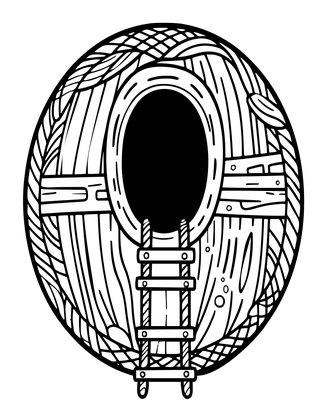 Rope Ladder Close-Up - Free printable coloring page