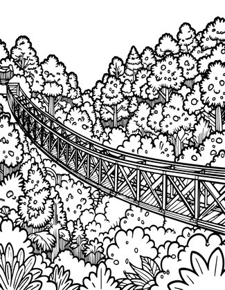Canopy Bridge - Free printable coloring page