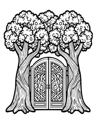 Entrance Gate - Free printable coloring page