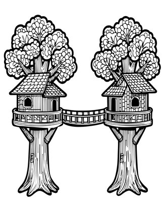 Rope Bridge - Free printable coloring page