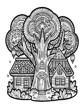 Night Lights - Free printable coloring page