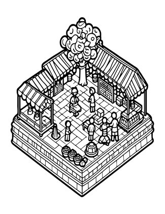 Market Platform - Free printable coloring page