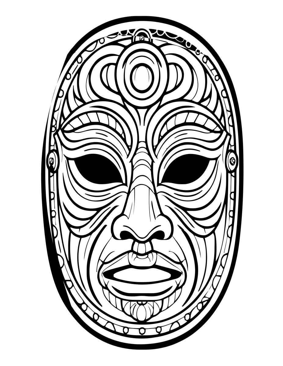 Iroquois False Face - free printable coloring page