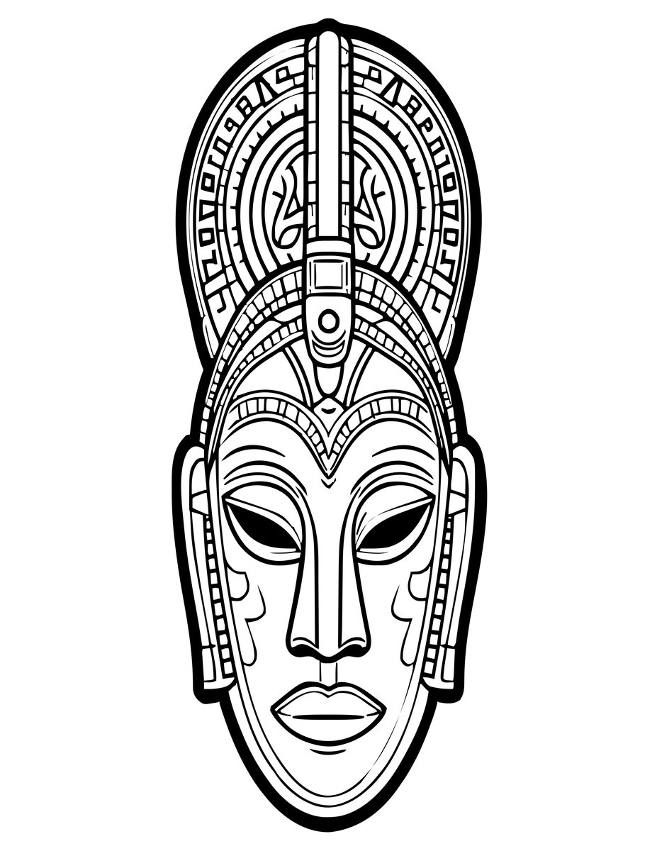 Bamana Chiwara - free printable coloring page