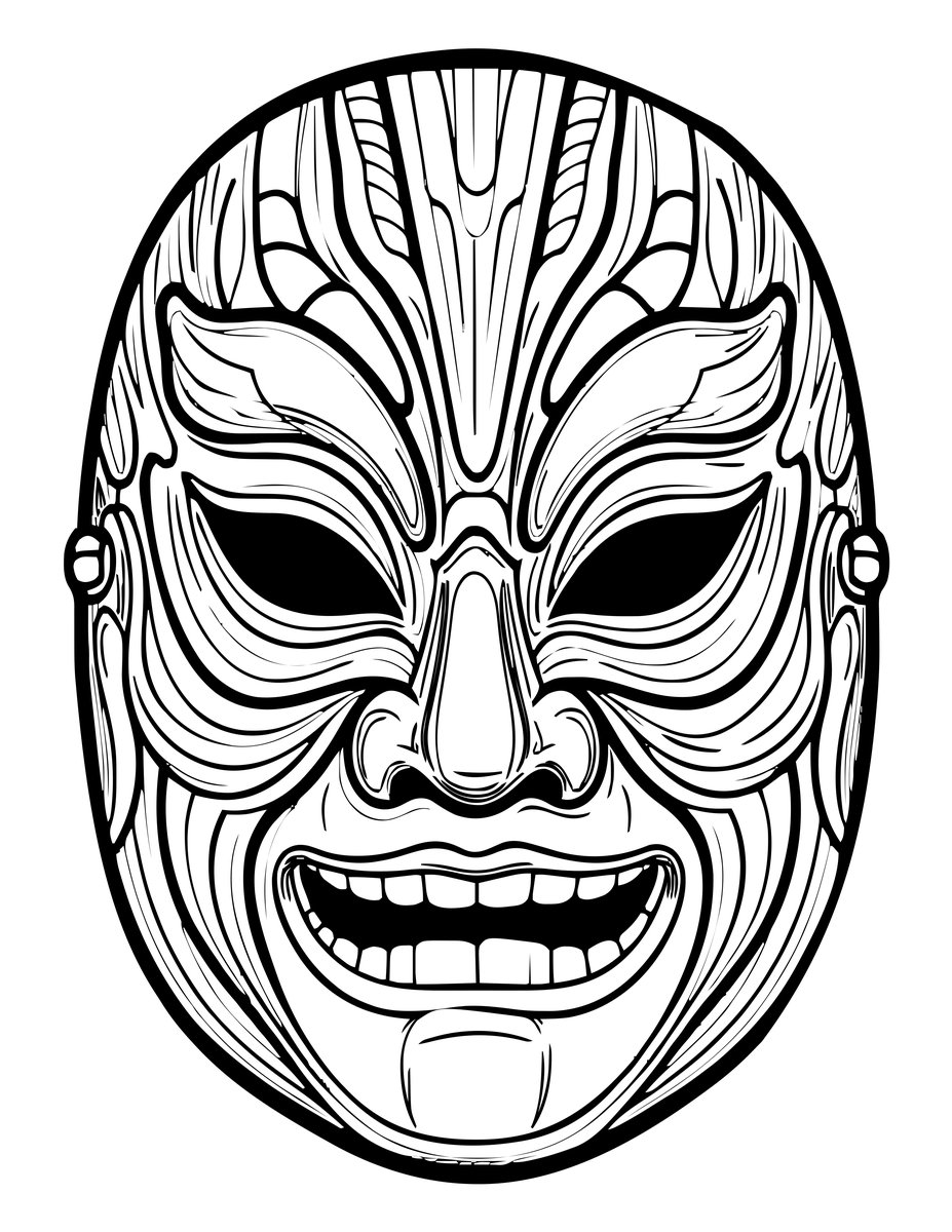 Cherokee Booger Mask - free printable coloring page