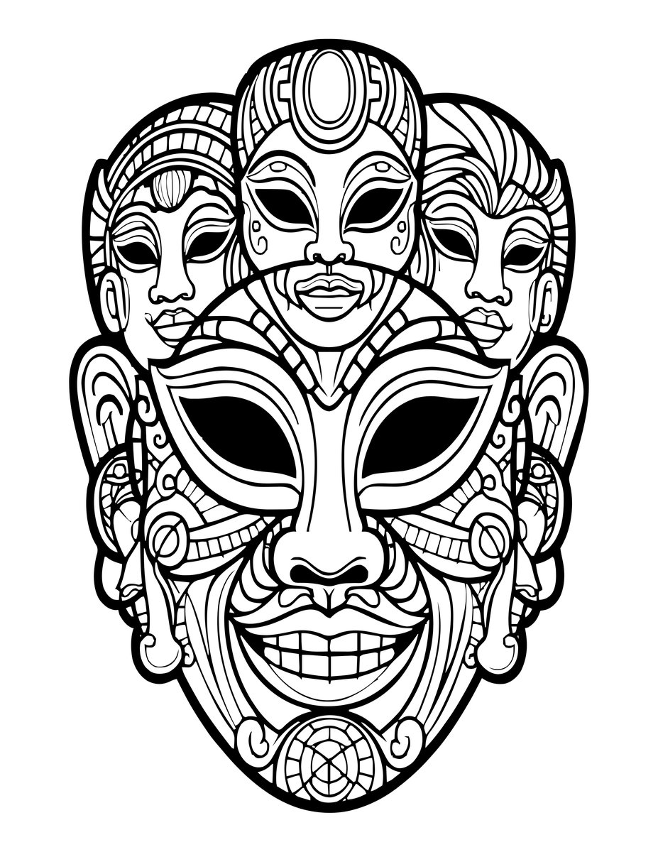 Eket Mask - free printable coloring page