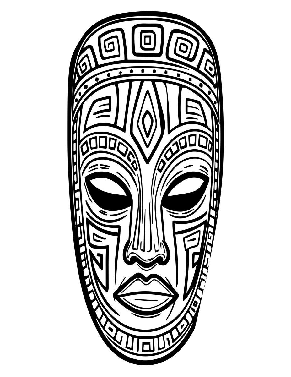 Mossi Mask - free printable coloring page