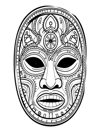 Papua New Guinea Mask - Free printable coloring page