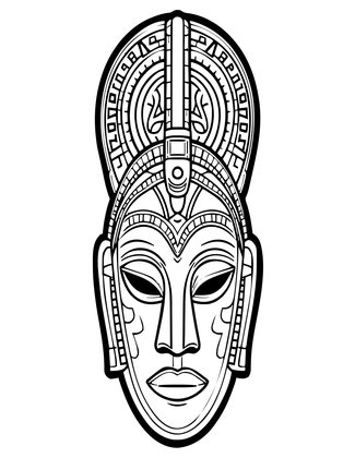 Bamana Chiwara - Free printable coloring page
