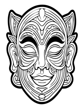 Kwakwaka'wakw Mask - Free printable coloring page