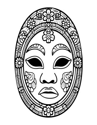 Ojibwe Woodland Mask - Free printable coloring page
