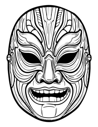 Cherokee Booger Mask - Free printable coloring page
