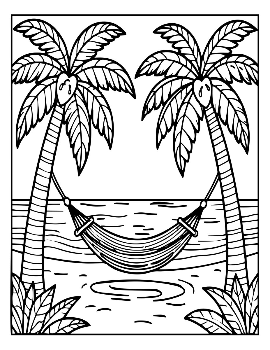 Palm Beach - free printable coloring page