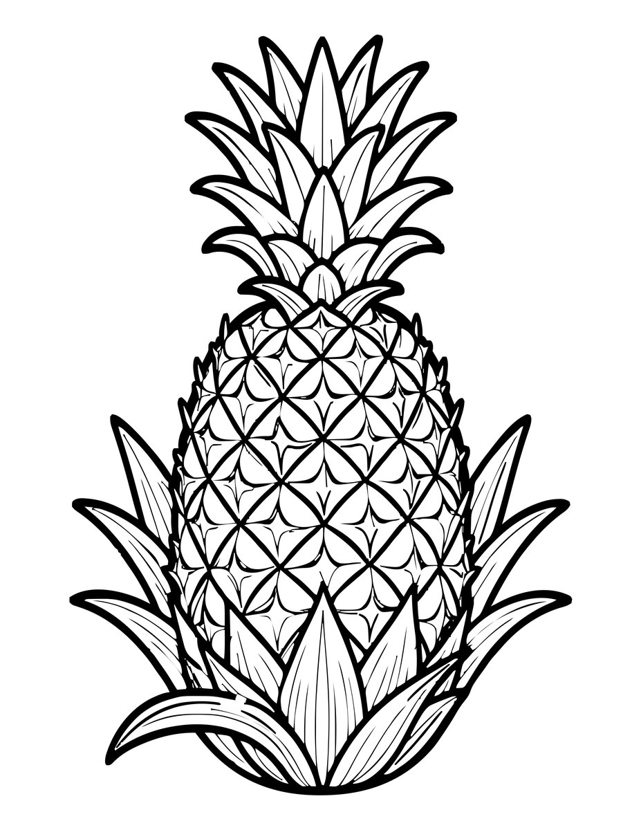 Pineapple Plant - free printable coloring page