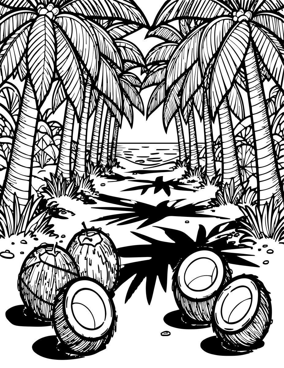 Coconut Grove - free printable coloring page