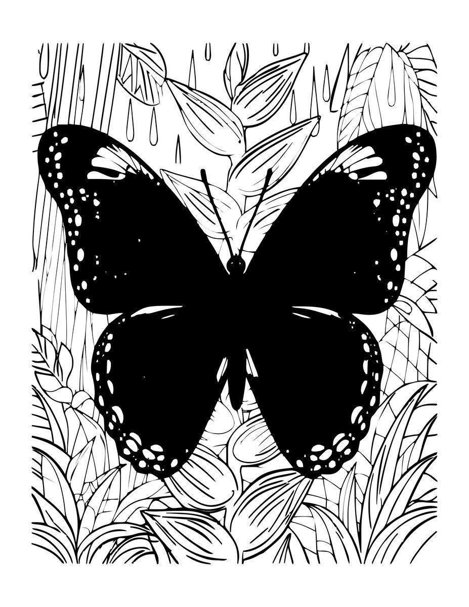 Tropical Butterfly - free printable coloring page