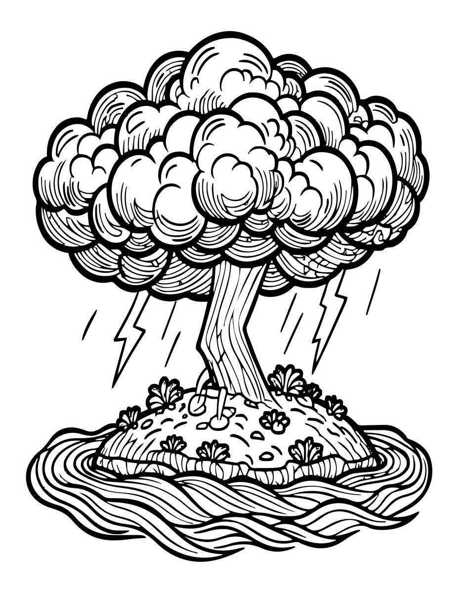 Tropical Storm - free printable coloring page