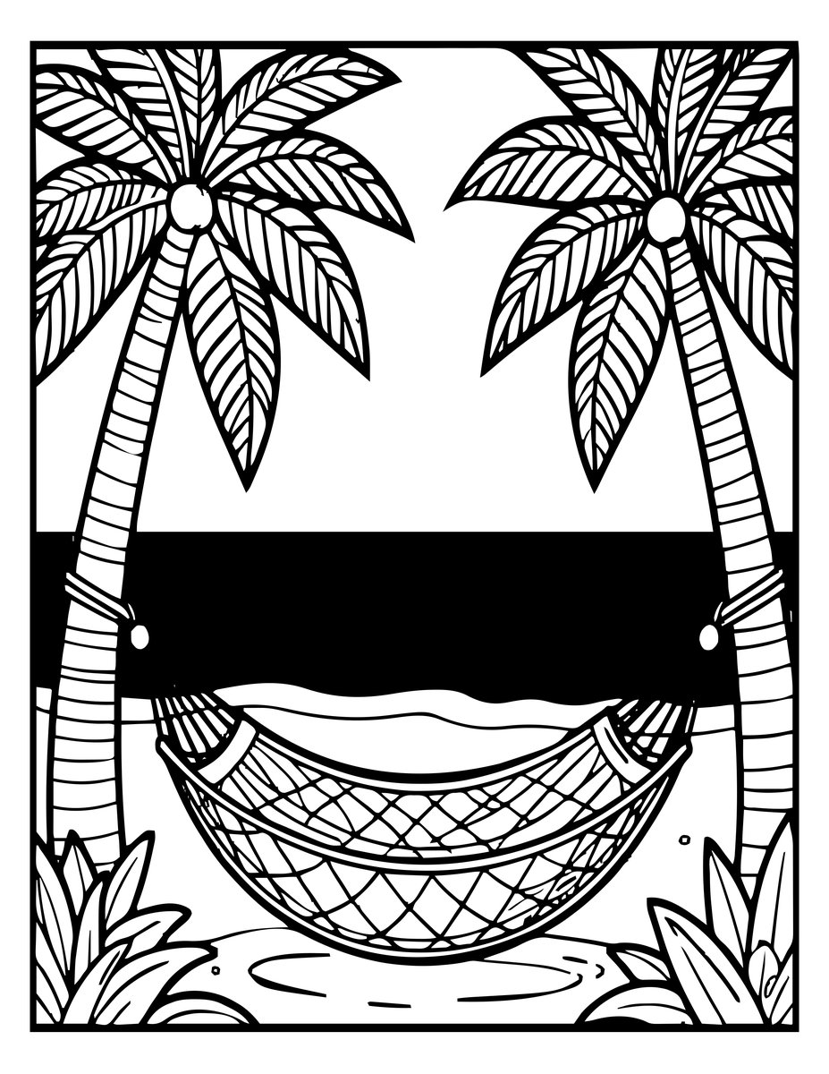 Hammock View - free printable coloring page