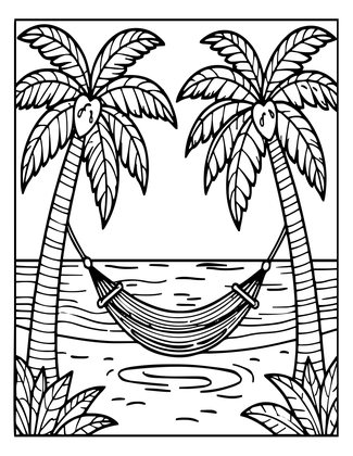 Palm Beach - Free printable coloring page