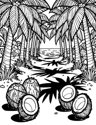 Coconut Grove - Free printable coloring page