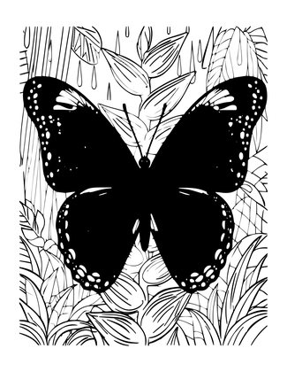 Tropical Butterfly - Free printable coloring page