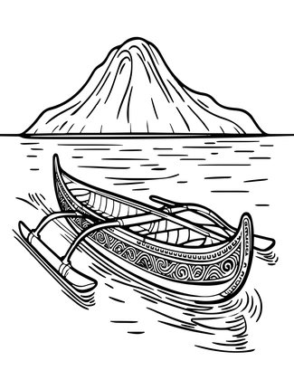 Outrigger Canoe - Free printable coloring page