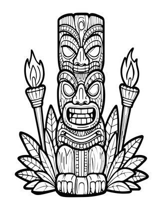 Tiki Totem - Free printable coloring page