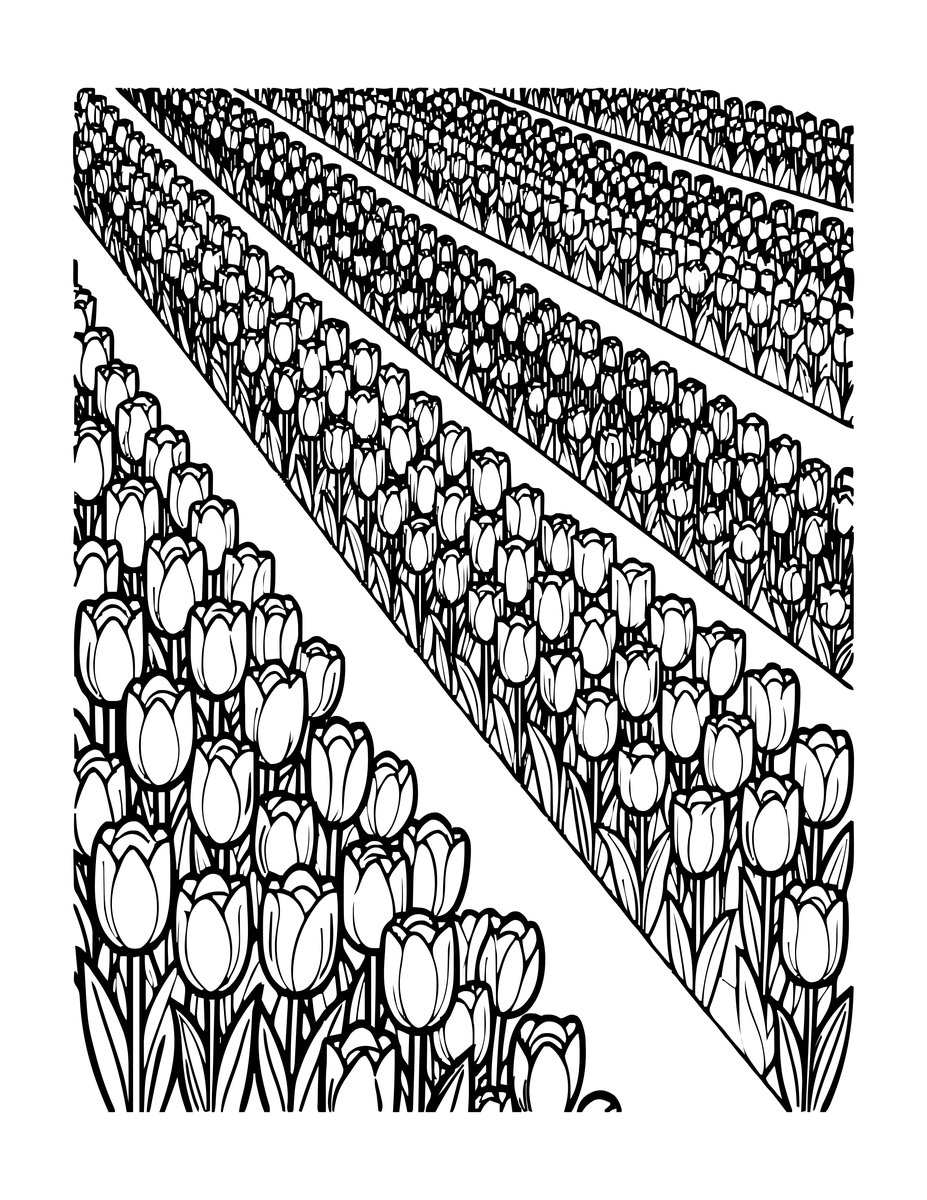 Keukenhof Gardens - free printable coloring page