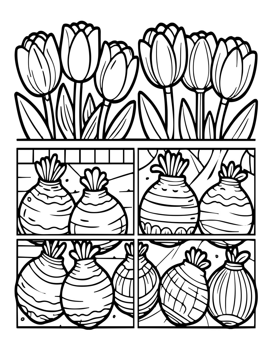 Tulip Autumn Bulb - free printable coloring page