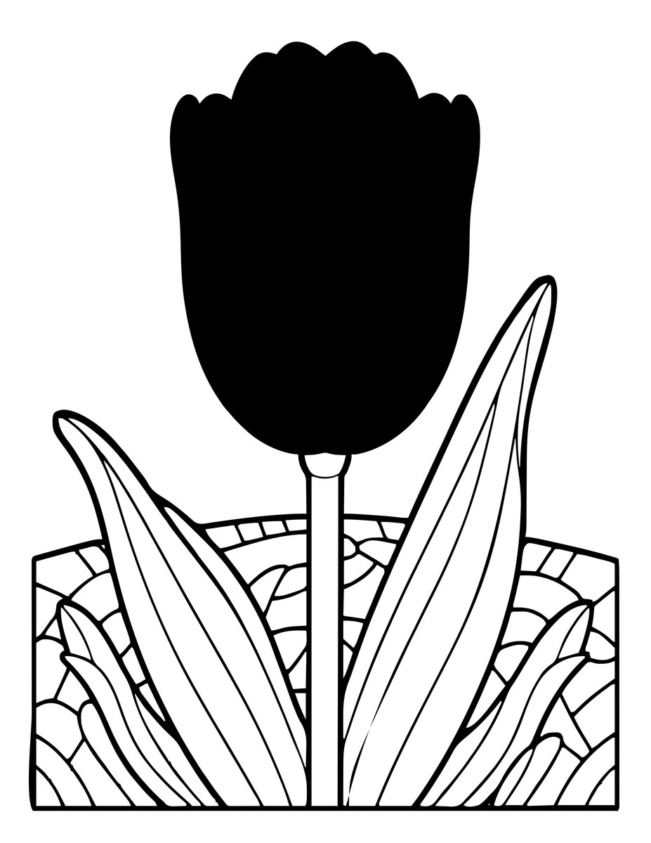 Black Tulip - free printable coloring page
