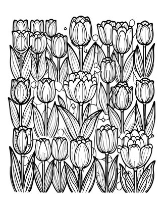 Tulip Varieties - Free printable coloring page