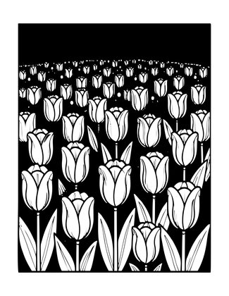 Tulip at Twilight - Free printable coloring page