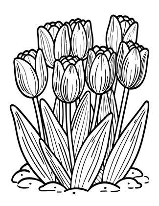 Tulip and Frost - Free printable coloring page