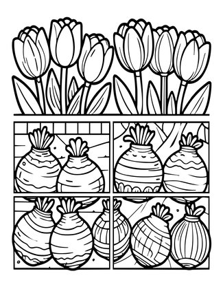 Tulip Autumn Bulb - Free printable coloring page