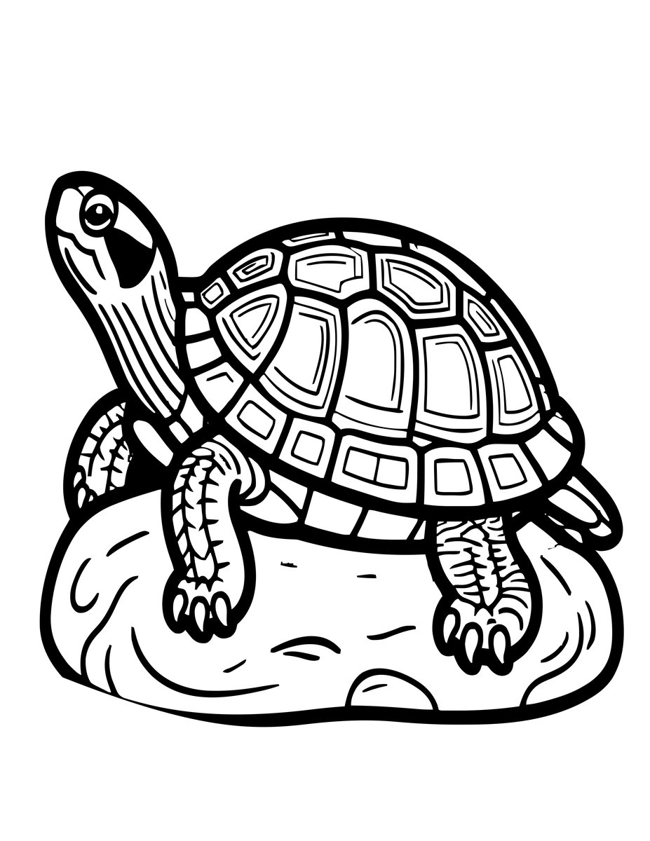 Red-Eared Slider - free printable coloring page