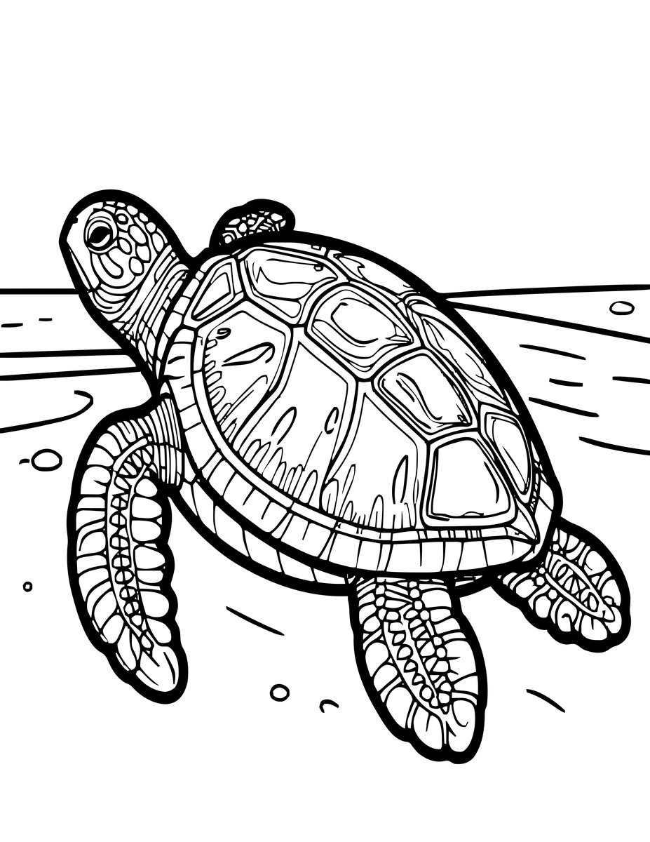 Leatherback Turtle - free printable coloring page