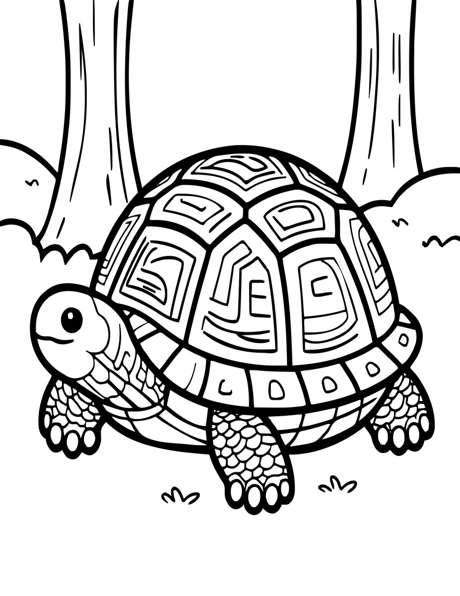 Box Turtle - free printable coloring page