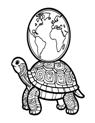 World Turtle - Free printable coloring page