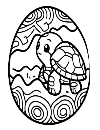 Turtle Hatching - Free printable coloring page