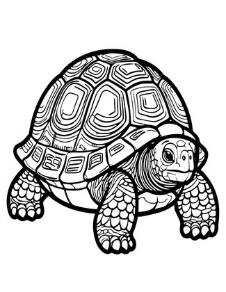 Ancient Tortoise - Free printable coloring page