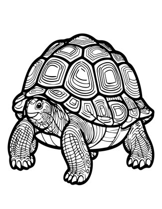 Giant Tortoise - Free printable coloring page
