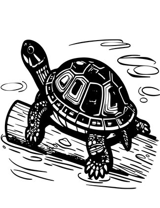 Painted Turtle - Free printable coloring page