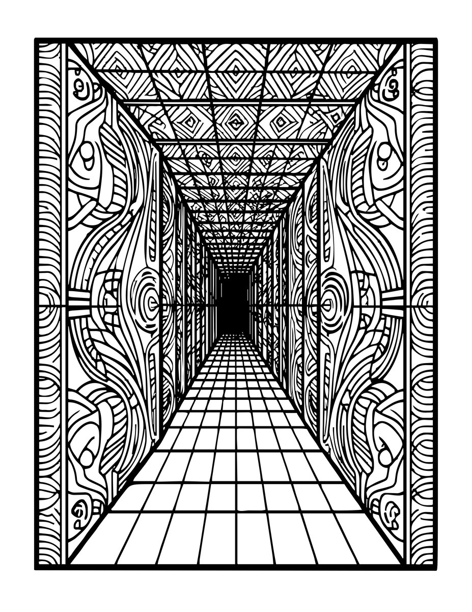 Defense Corridor - free printable coloring page