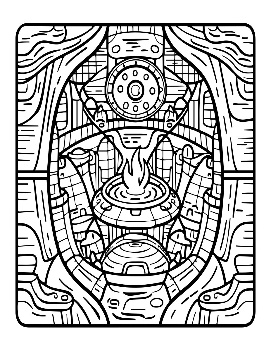 Steam Vents - free printable coloring page