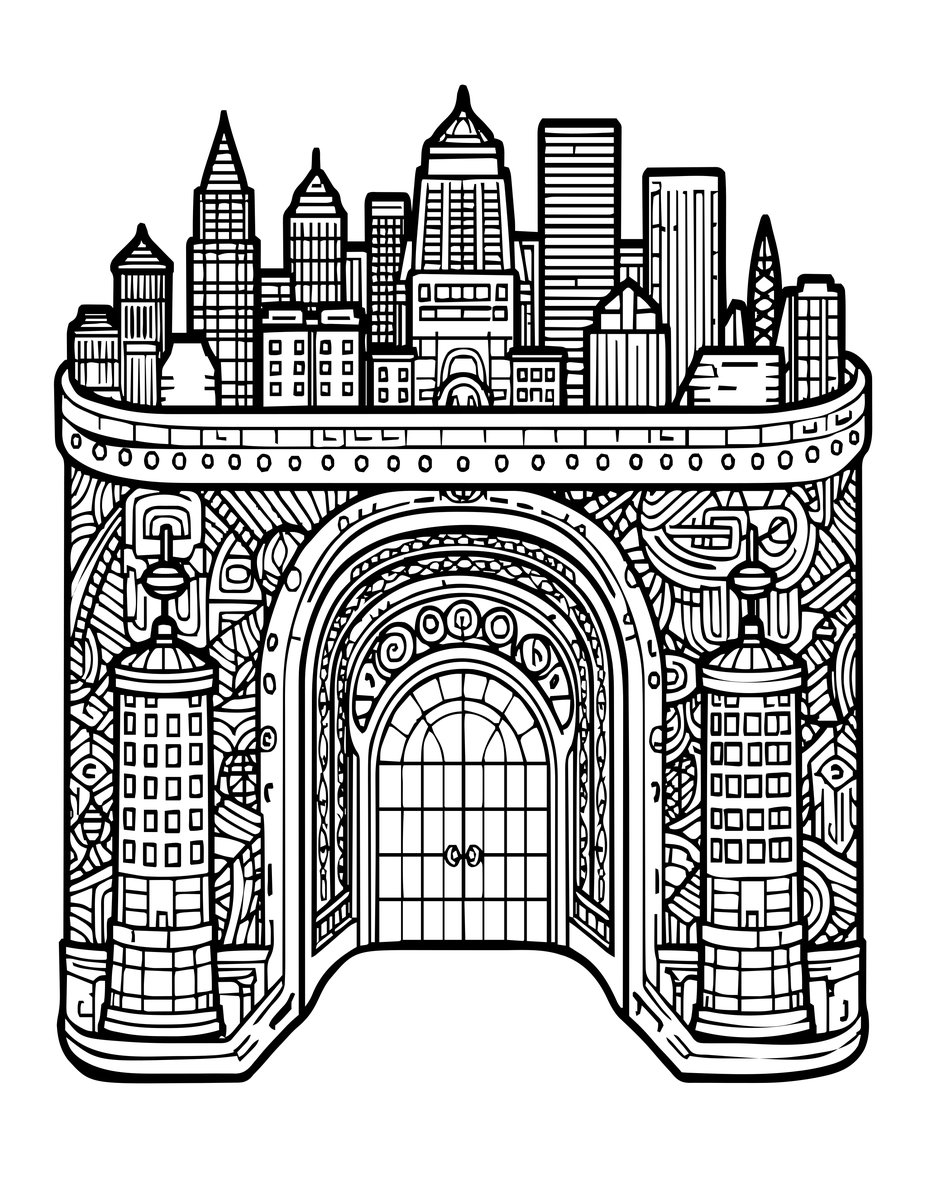 Hidden Entry - free printable coloring page