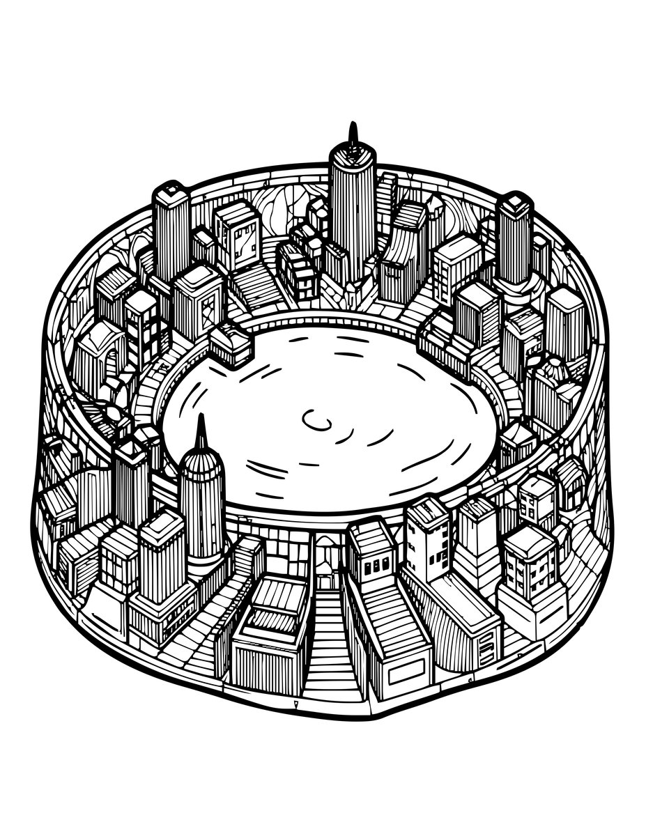 Underground Lake - free printable coloring page
