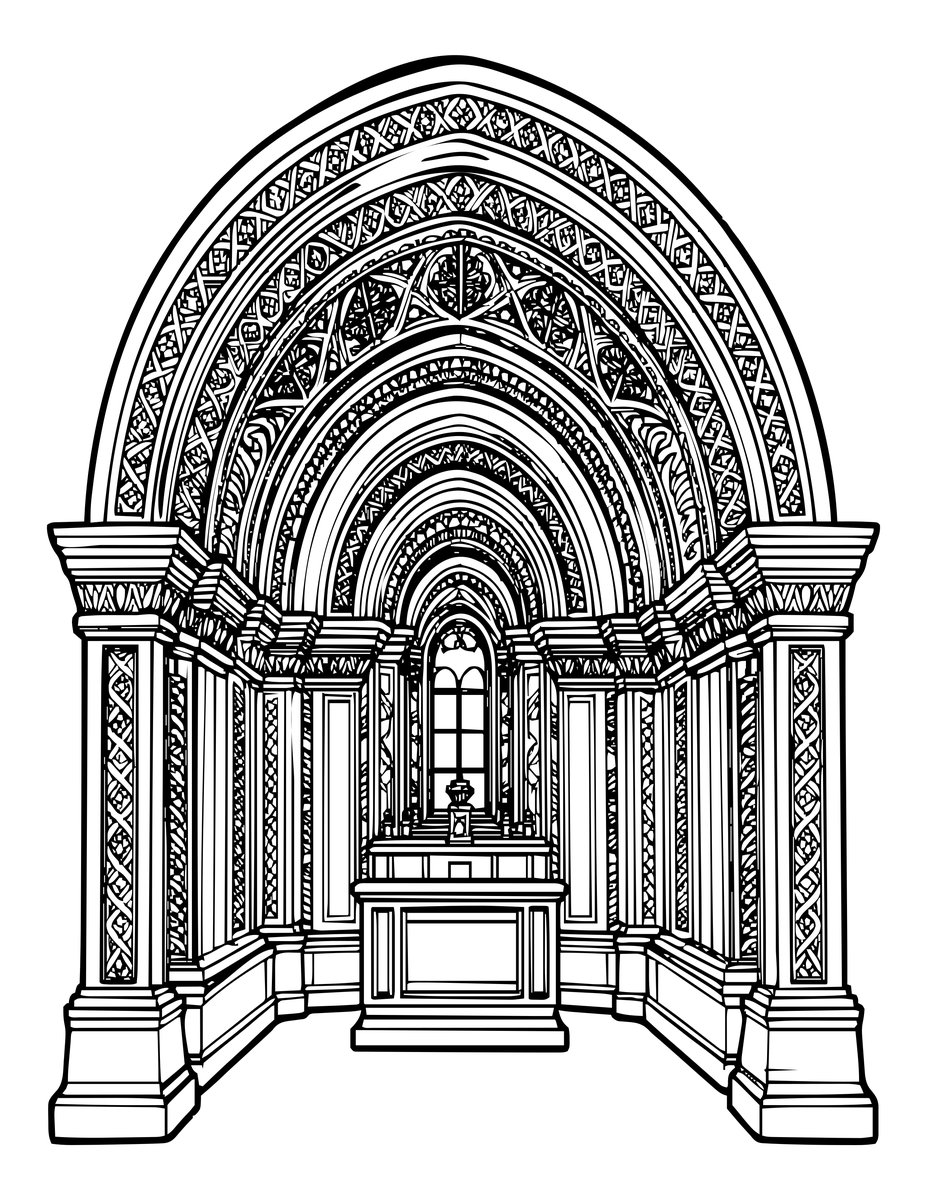 Chapel Cave - free printable coloring page