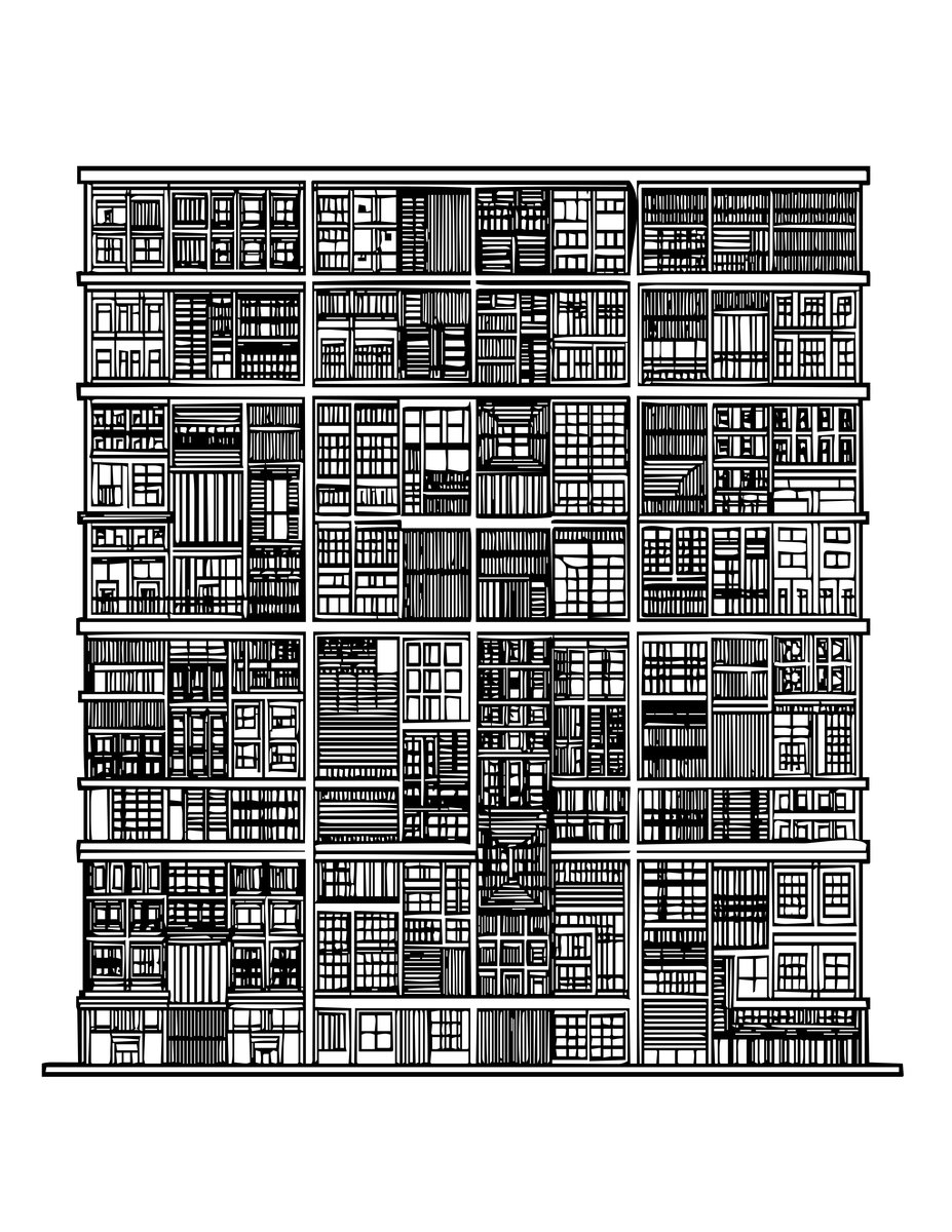 City Cross-Section - free printable coloring page