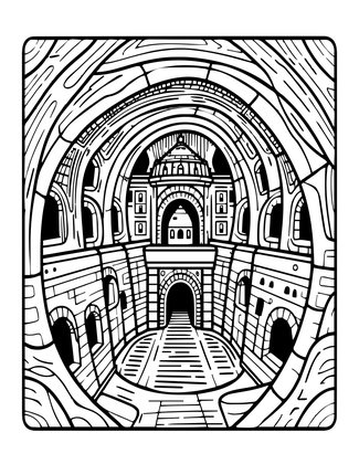 Derinkuyu - Free printable coloring page
