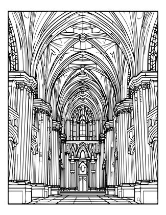 Cathedral Cavern - Free printable coloring page